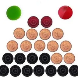 Sheesham Wood Champion Carrom Coin with Striker - Set of 24 Carrom Pawns-image-4
