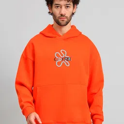 GRIFFEL Typography Printed Hooded Fleece Pullover image 5