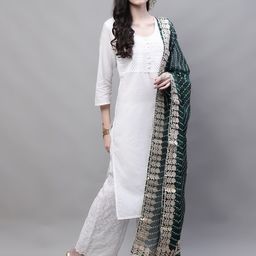 SOUNDARYA Printed Pure Cotton Block Print Dupatta With Gotta Patti image 4