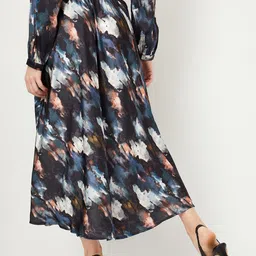 max Abstract Printed Flared Midi Skirt image 2