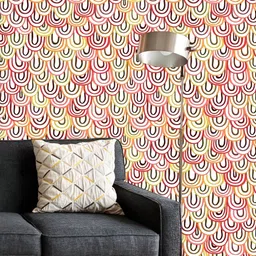 ArtzFolio Printed UV-Resistant Anti-Bacterial Abstract DoodlesPeel & Stick Wallpaper-image-54