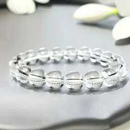 The Roadster Lifestyle Co Men Natural Clear Quartz Stretchable Bracelet-image-29