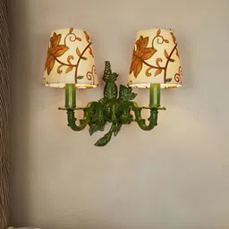 Fos Lighting Green & White Printed Aluminium Wall Lamp-image-39