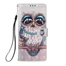 PEEPERLY Unisex Flip Back Cover Case for iPhone 15 Owl Wallet Leather Case-52