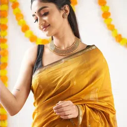VELVINE Ethnic Motifs Woven Design Zari Banarasi Saree-picture-32