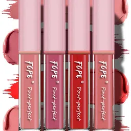 FOPE Set Of 4 Pout Perfect Smudge-Free Liquid Lipstick - 4 ml Each Shade - 01 09 10 11-9