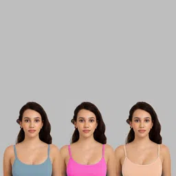 Women Cotton Blue,Pink,Brown Non Padded Non-Wired Lingerie Bra Sport wear Gym Crop Tank Top-picture-15