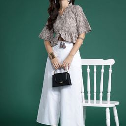 Anouk Women V-Neck Flared Sleeve Cotton Empire Crop Top-image-65