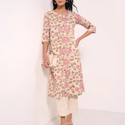 RANGMANCH BY PANTALOONS Women Floral Printed Thread Work Kurta-picture-10