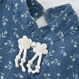 LULU & SKY Print Flutter Sleeve A-Line Dress image 5
