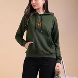Adyavastram Women Printed Hooded Sweatshirt-picture-7