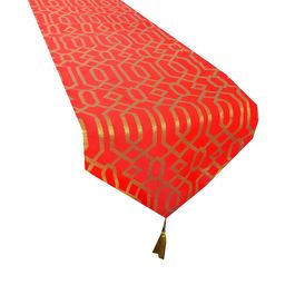 Pinkparrot 12x70 Inch Jacquard Silk Table Runner-image-71
