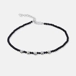 Anouk Set Of 2 Silver-Plated Artificial Stones Studded And Beaded Anklet image 2