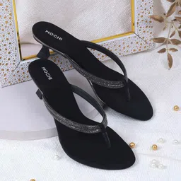 Mochi Women Embellished Kitten Pumps-35