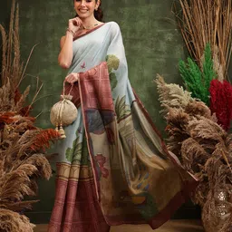 KALINI Ethnic Motifs Zari Chanderi Saree-image-74