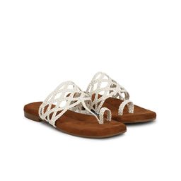 Ishransh Women Textured Open Toe Flats-45
