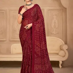Mitera Bandhani Poly Chiffon Bandhani Saree-image-47