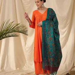 InWeave Women Regular Kurta with Palazzos & With Dupatta-picture-20