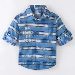 Infinity Boys Tailored Fit Horizontal Stripes Opaque Striped Casual Shirt-image-64
