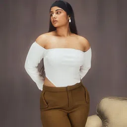 Lea Clothing Co. Off-Shoulder Long Sleeves Top With Trousers-image-68