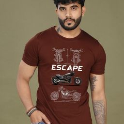 INKMAN Men Printed Bio Finish Applique T-shirt-image-81