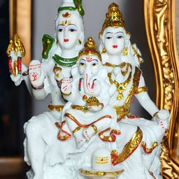 Vrinban International White & Mustard Yellow Religious Idol Marble Showpiece-image-66