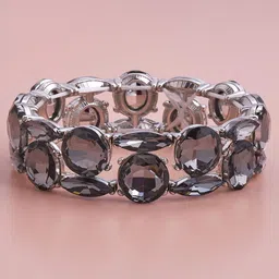 Kushal's Fashion Jewellery Women Rhodium-Plated Zircon Studded Bangle-Style Bracelet-picture-29