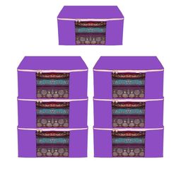 AMAK INC Purple Fabric Multi-Utility Wardrobe Organisers-picture-14