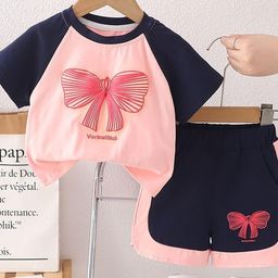 LULU & SKY Girls Bow Printed T-shirt With Shorts-image-28