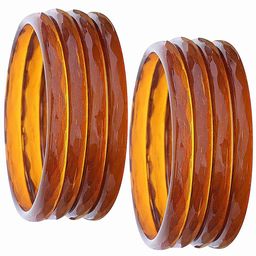 ZULKA Set Of 8 Diamond Cut Glossy Finished Bangles-image-11