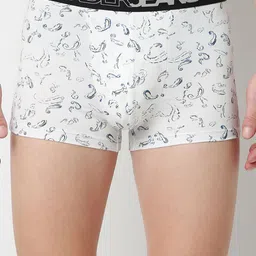 UnderJeans by Spykar Printed Mid-Rise Short Trunk UJNPTS074WHITE-picture-15