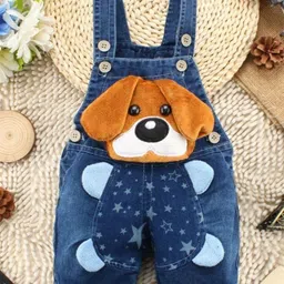 Ju Ju Jam Kids 3D Dog Design Straight Leg Cotton Dungaree-image-88