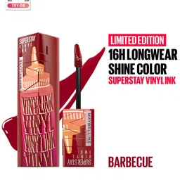 Maybelline New York Superstay Vinyl Ink Long Wear Shine Lip Color 4.2g - Barbecue-5