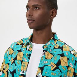Koton Graphic Printed Spread Collar Casual Shirt-image-17