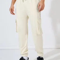 Styli Men Graphic Printed Pure Cotton Oversized Cargo Joggers-image-62