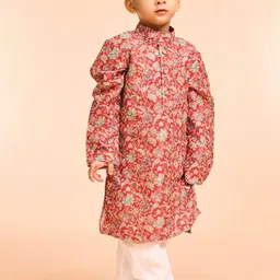Manyavar Boys Floral Printed Kurta with Pyjama-image-77