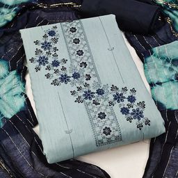 HERE&NOW Embellished Unstitched Sequence Work Dress Material-image-61