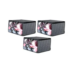 Stylista Set of 3 Black & White Waterproof Zippered Storage Bag Organizer-18
