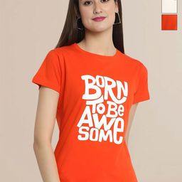 Mast & Harbour Pack Of 3 Typography Printed Round Neck Cotton Regular Fit T-shirts-image-65