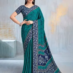 DURGA EMPORIO Floral Pure Crepe Saree-image-55