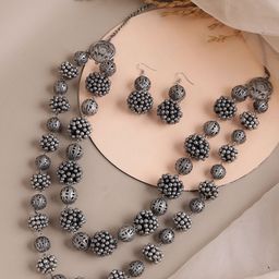 PANASH Silver-Plated Beads Beaded Jewellery Set-7