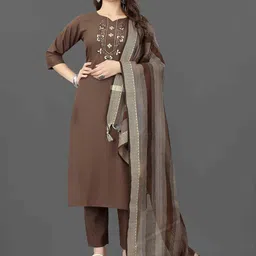 HERE&NOW Women Floral Printed Regular Mirror Work Kurta with Palazzos-picture-22