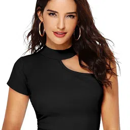 S.K.C Solid Round Neck Crop Top-picture-12