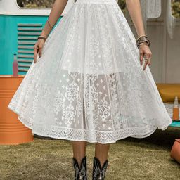 JC Mode Women Self Designed Flared Midi Skirt-picture-4