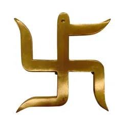 The Spiritual Living Gold Toned Copper Swastik Wall Hanging Decor-picture-6
