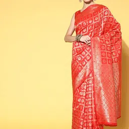 Mitera Woven Design Zari Silk Blend Dharmavaram Saree-picture-38