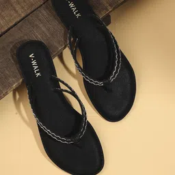 V-WALK Women Embellished T-Strap Flats-image-45
