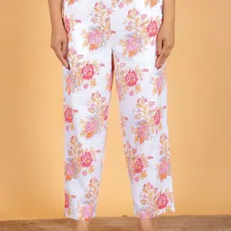 Aramya Women Floral Printed Mid-Rise Casual Regular Trouser-image-11