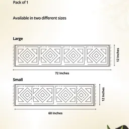 Peepul Tree Grey & White Floral Printed Table Runner image 3