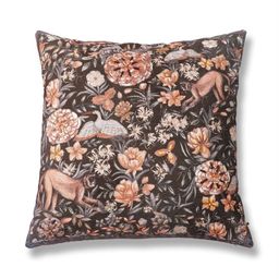 ONSETHOMES Dastaan Brown & Peach Floral 100% Chenille Square Cushion Covers-image-45